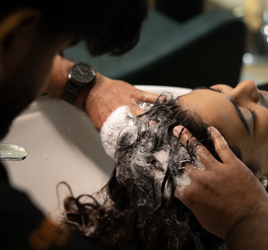 Hair service in progress